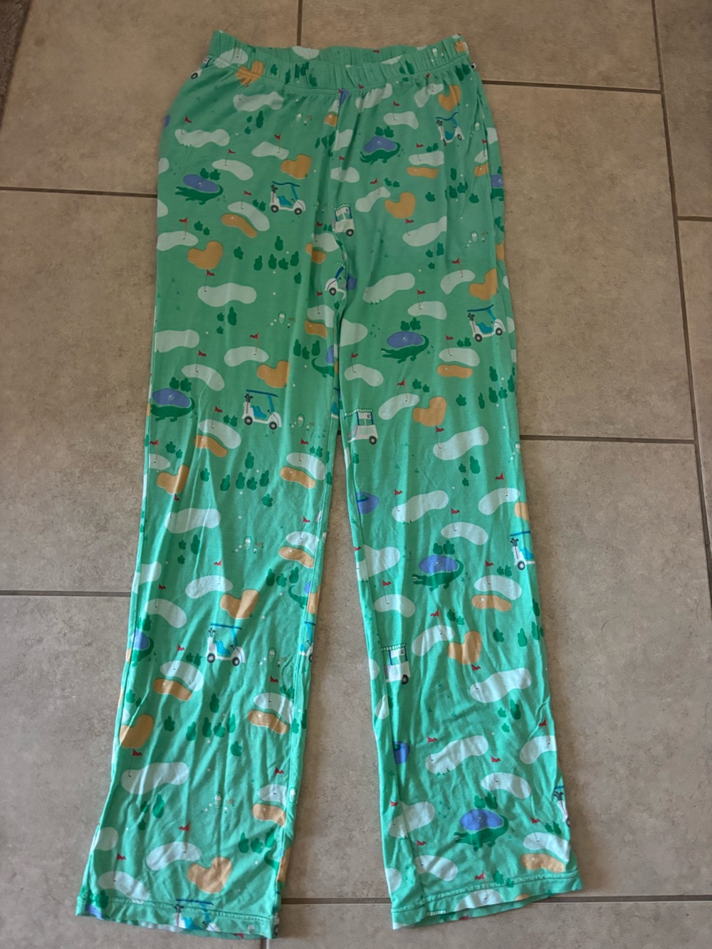 Women's Rufflebutts Rugglebutts Mint Green Golf-Print Pajama Pants Sleepwear